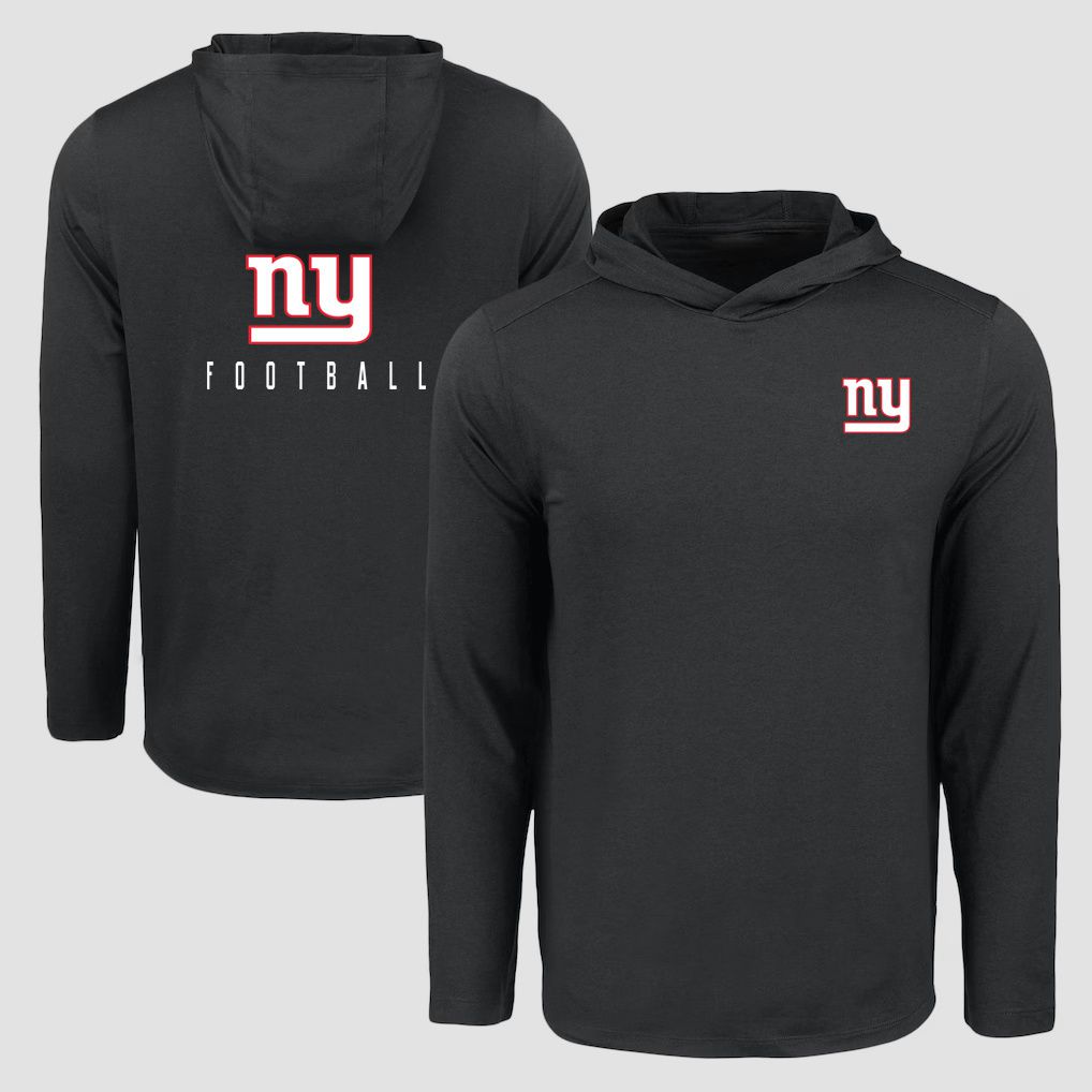 Men 2026 NFL New York Giants Hooded long sleeved T-shirt black 05